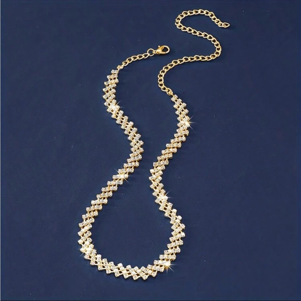 Water Drop Rhinestone Necklace ❤️ - Picture 4 of 4